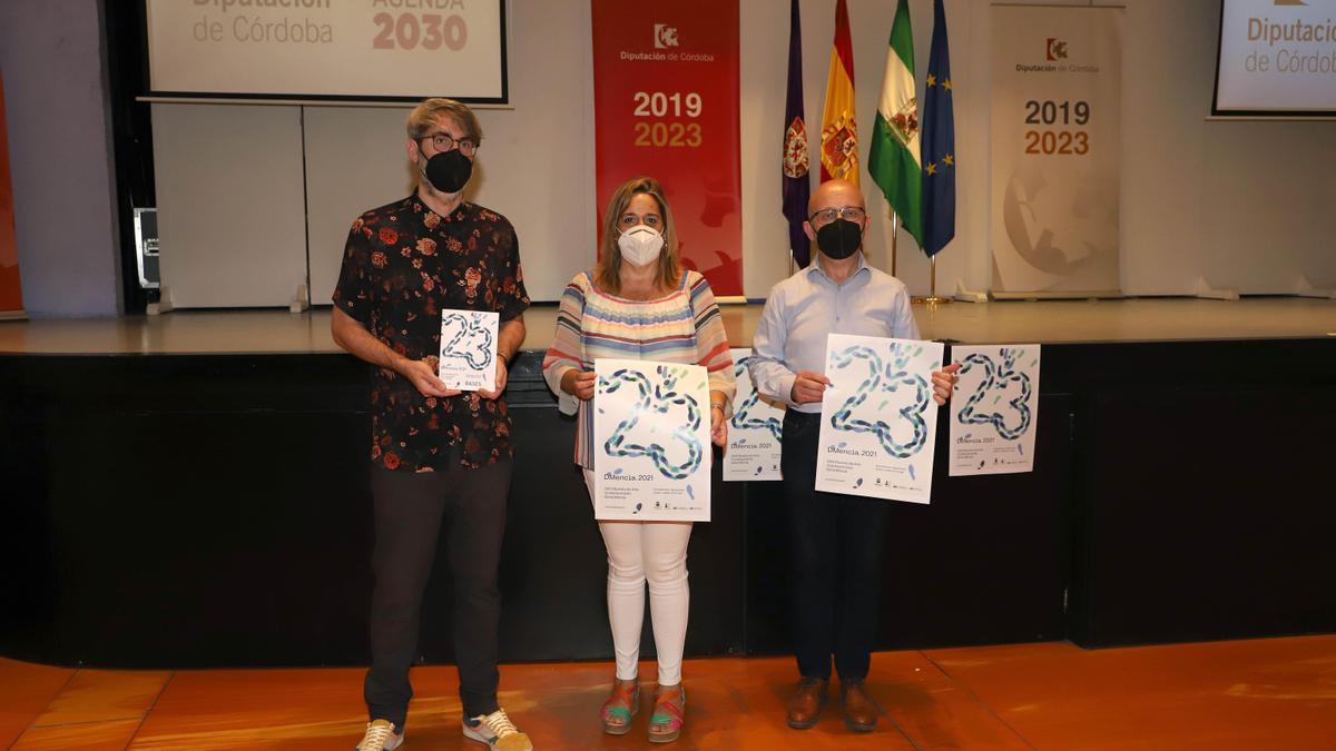 Vicente Cantero, Salud Navajas y Moisés Bedmar, tras la presentación de DMencia