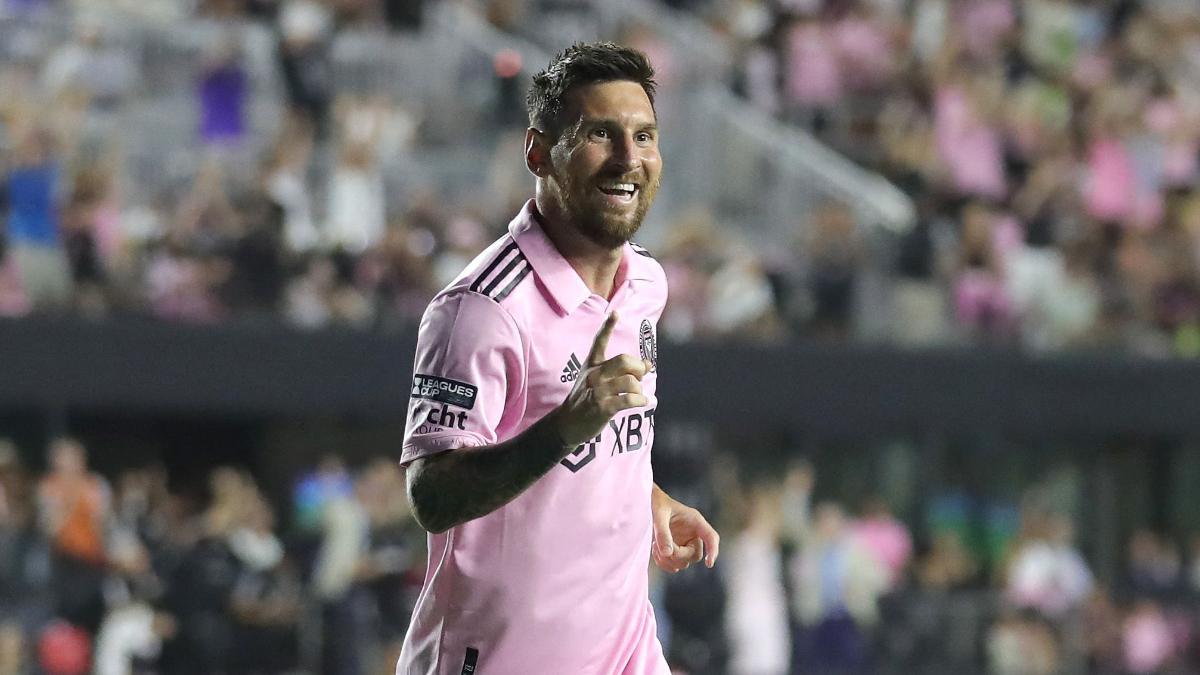 Leo Messi, celebrando un gol con el Inter de Miami