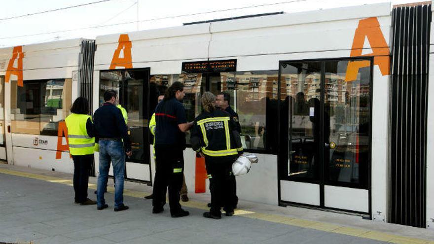 El simulacro en el TRAM