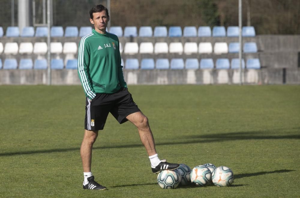 El entrenamiento del Oviedo de esta mañana