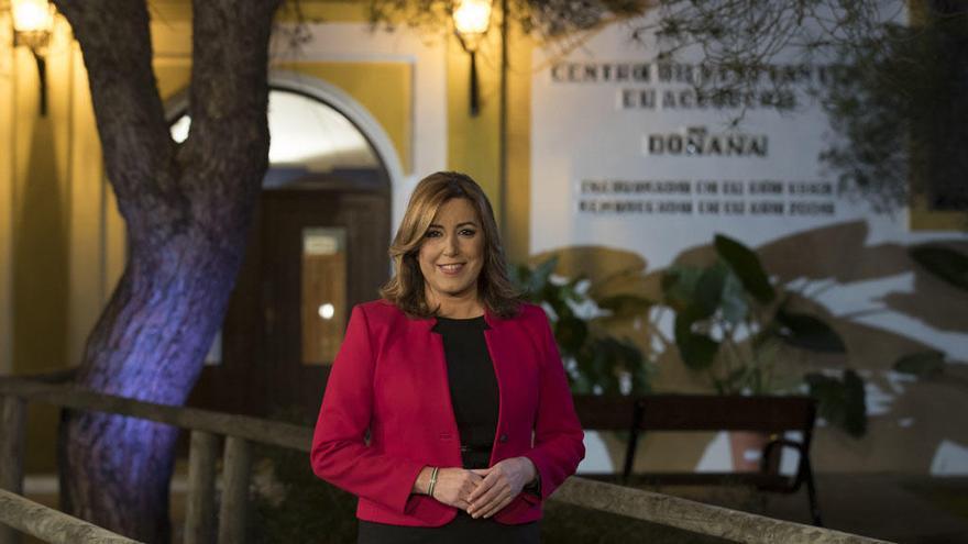 Susana Díaz, durante el mensaje de fin de año.