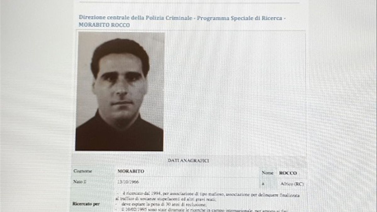 Ficha de información de Rocco Morabito del Ministerio del Interior italiano.