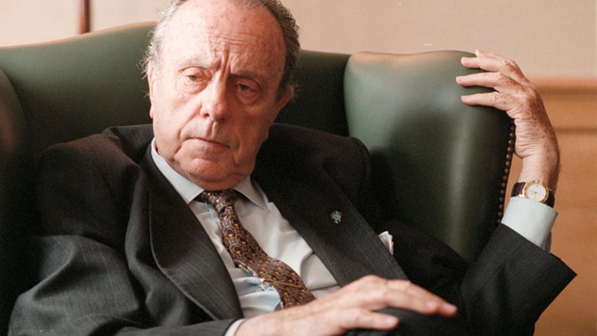 Manuel Fraga, durante una entrevista con EL PERIÓDICO en abril de 1997, en Barcelona.