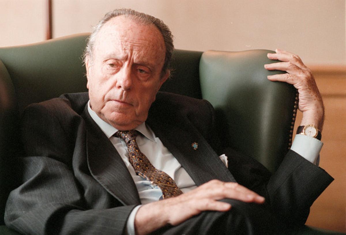 Manuel Fraga, durant una entrevista amb EL PERIÓDICO l’abril del 1997, a Barcelona.