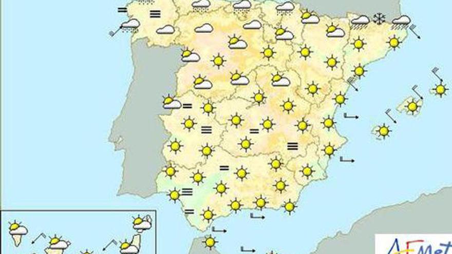 Previsión meteorológica para hoy 23 de Octubre.