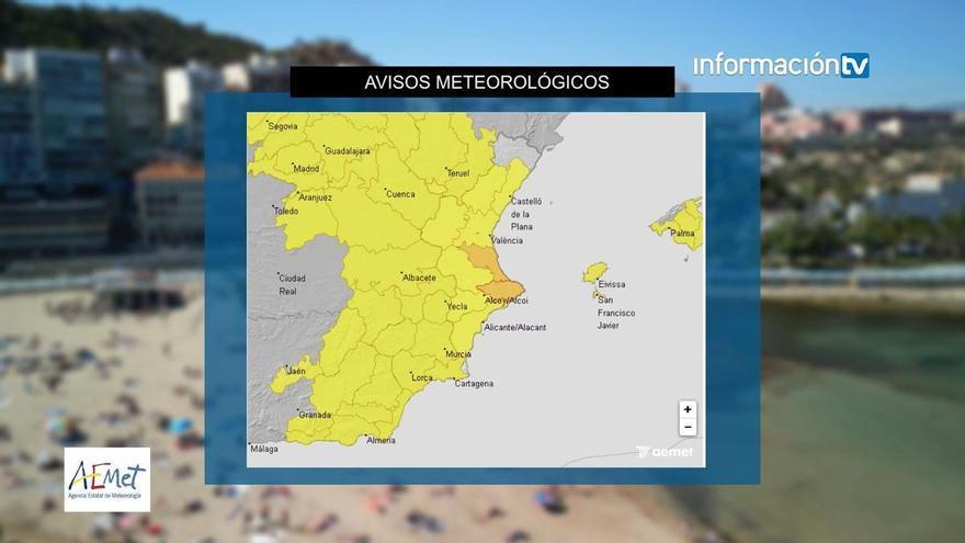 AEMET decreta en Alicante alerta naranja y amarilla por lluvias este jueves