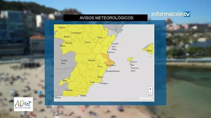 AEMET decreta en Alicante alerta naranja y amarilla por lluvias este jueves