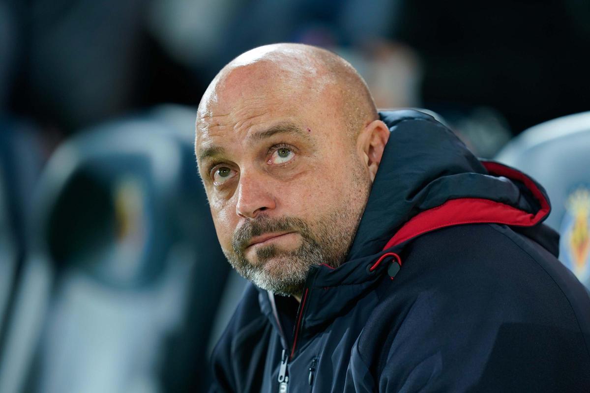 Manolo González, entrenador del Espanyol, en La Cerámica