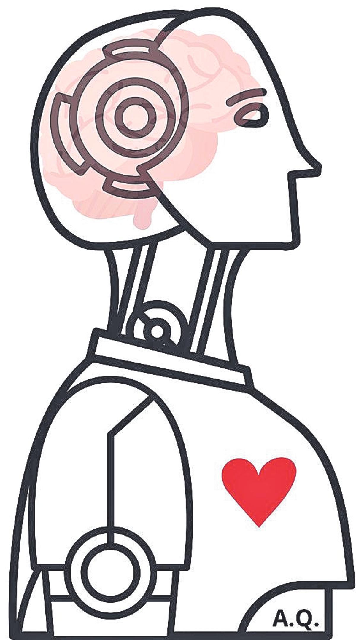 Diseño que representa un robot con corazón