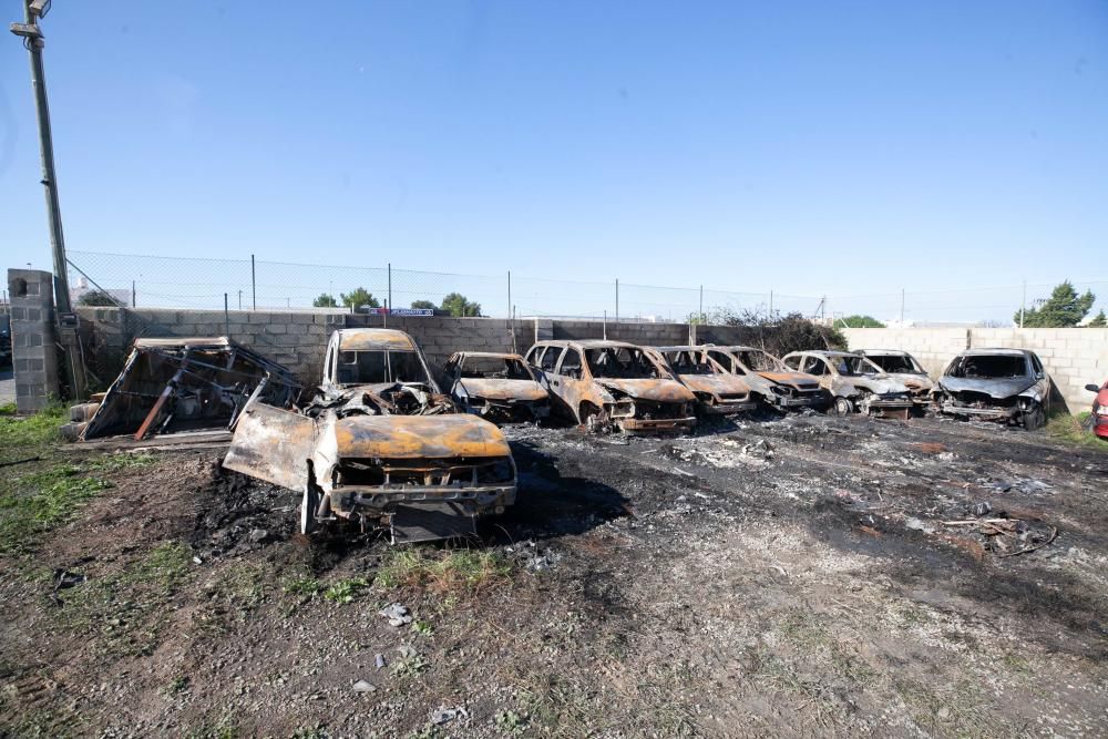 Incendio en el depósito de vehículos de Sant Josep