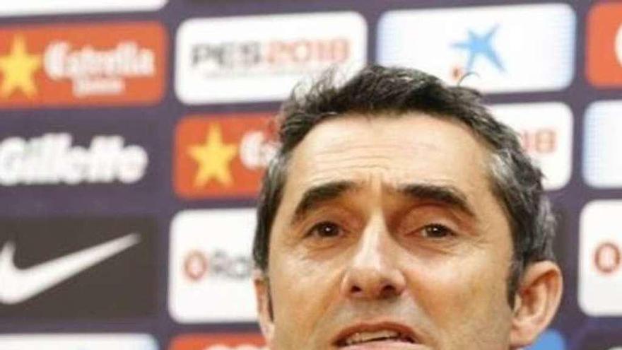 Ernesto Valverde, ayer en rueda de prensa.