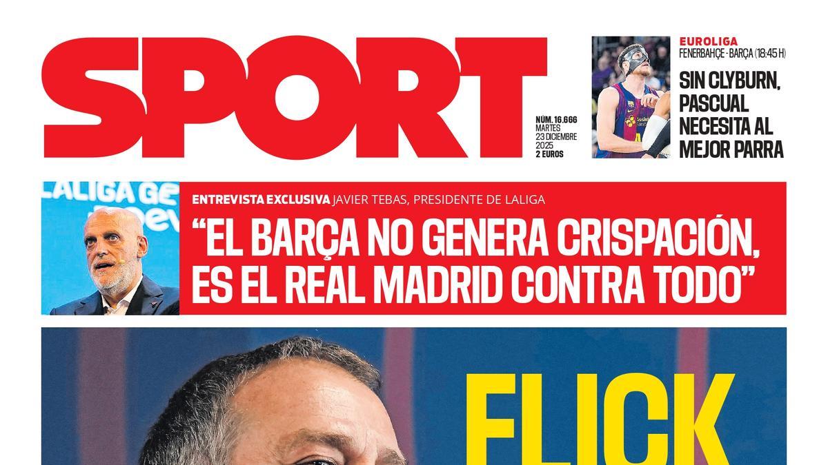Esta es la portada de SPORT de hoy martes, 23 de diciembre de 2025