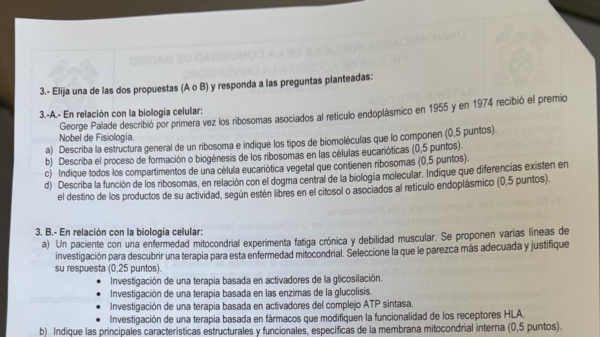 Examen de Biología.