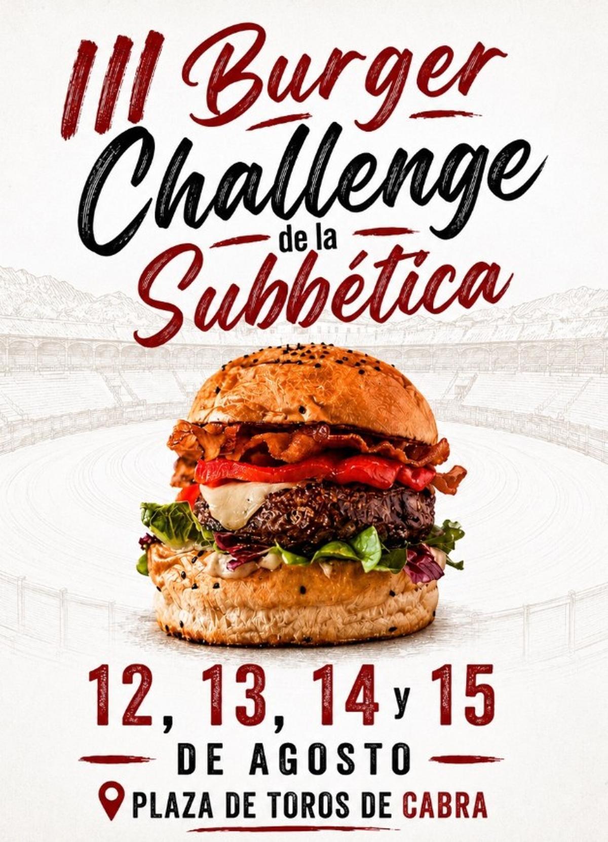 Cartel del III Burger Challenge de la Subbética