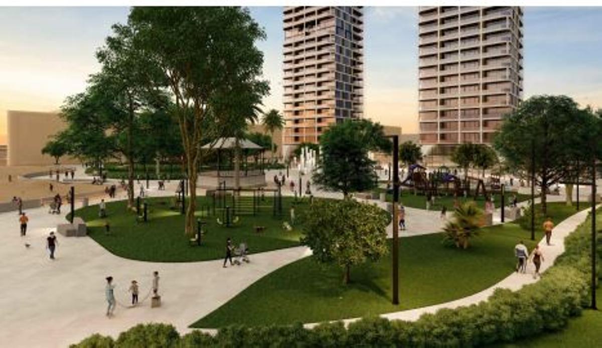 Imagen del aspecto final que la promotora quiere darle al parque de Doña Sinforosa