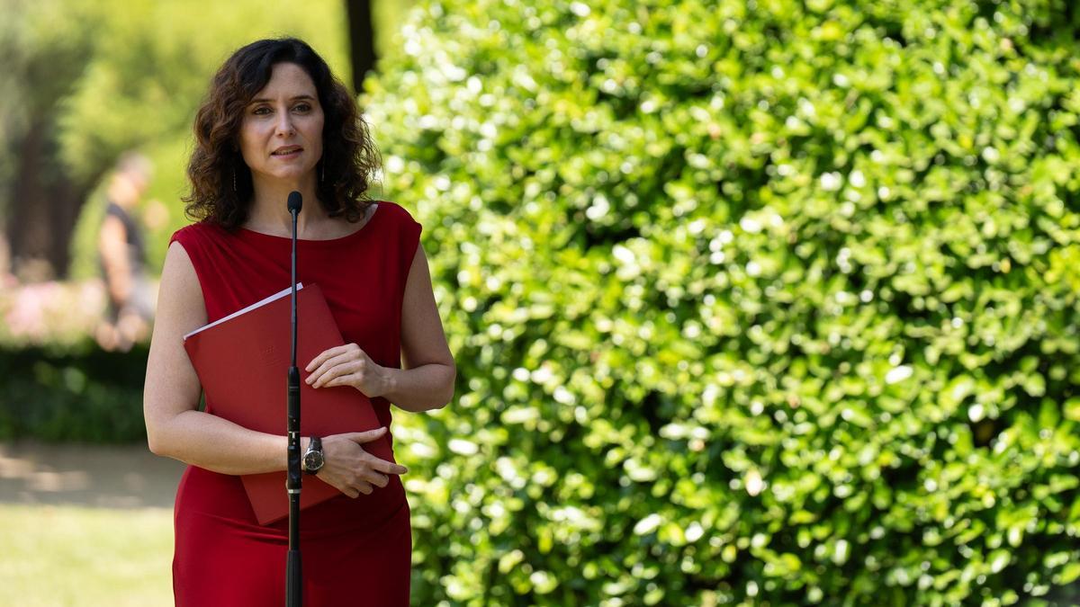 La presidenta de la Comunidad de Madrid, Isabel Díaz Ayuso, en la Conferencia de Presidentes de Barcelona.