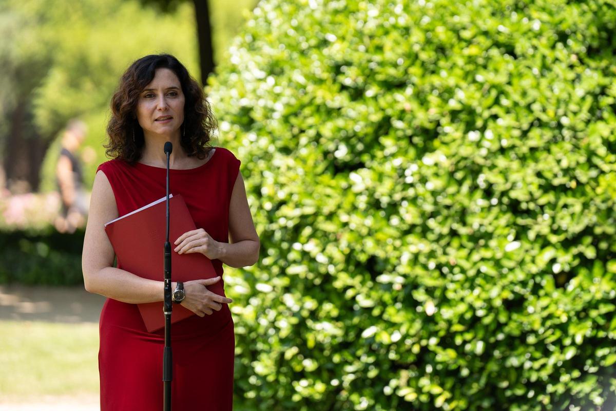 La presidenta de la Comunidad de Madrid, Isabel Díaz Ayuso, en la Conferencia de Presidentes de Barcelona. La presidenta de la Comunidad de Madrid, Isabel Díaz Ayuso, en la Conferencia de Presidentes de Barcelona.