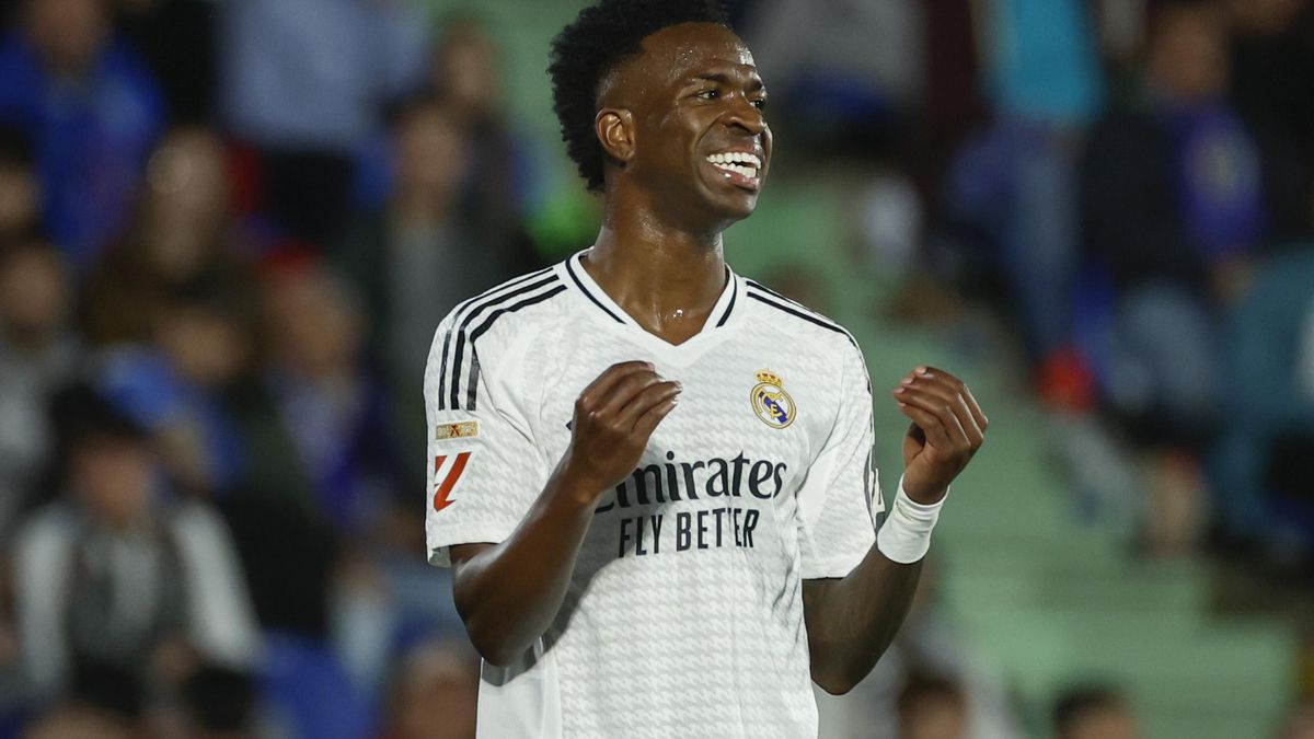 El jugador del Real Madrid Vinicius, durante un partido de Liga de esta temporada.