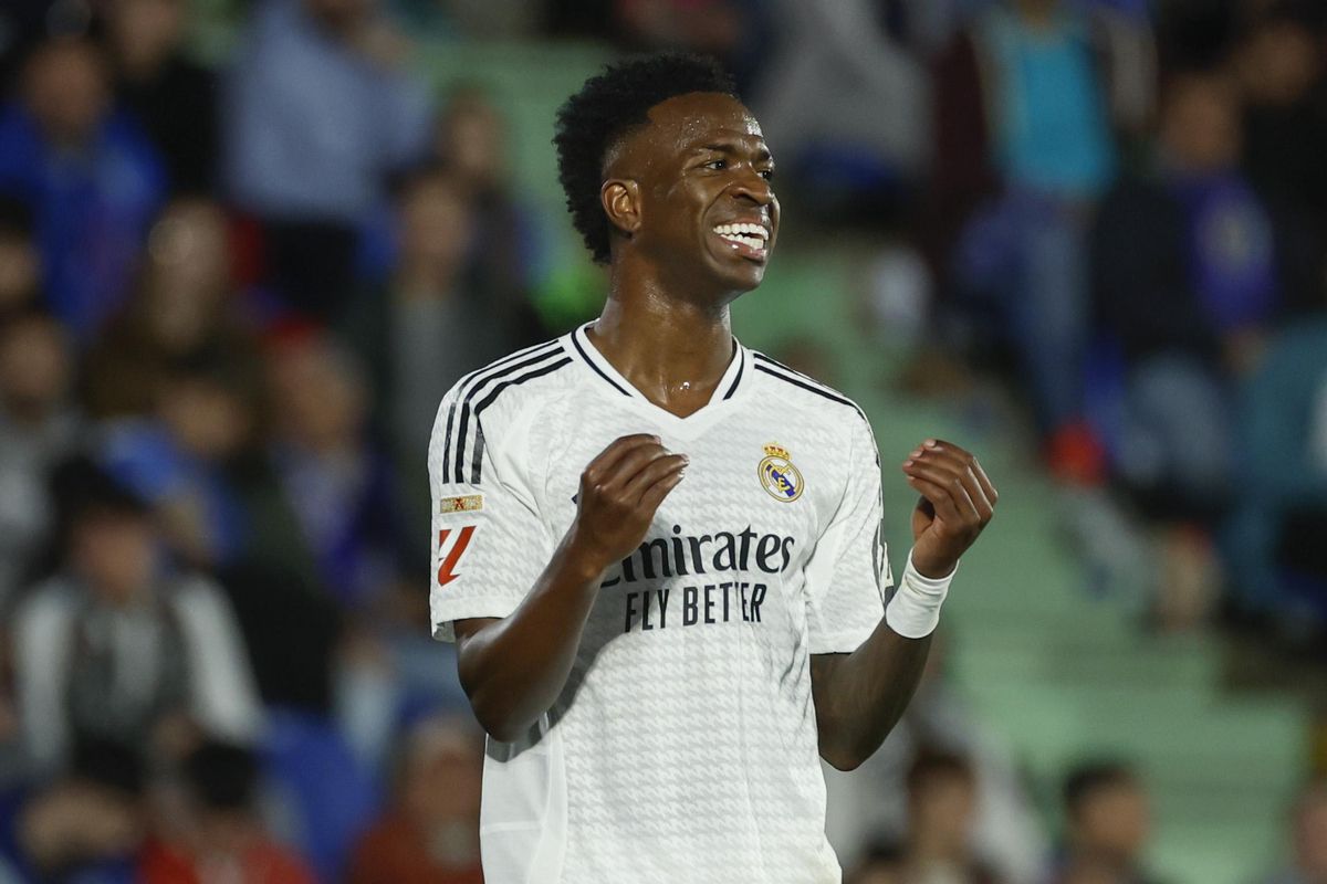 El jugador del Real Madrid Vinicius, durante un partido de Liga de esta temporada.