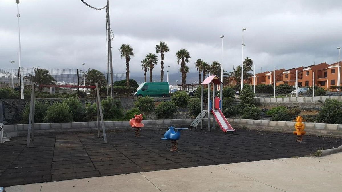 Imagen del parque infantil situado en El Agujero, en Gáldar.