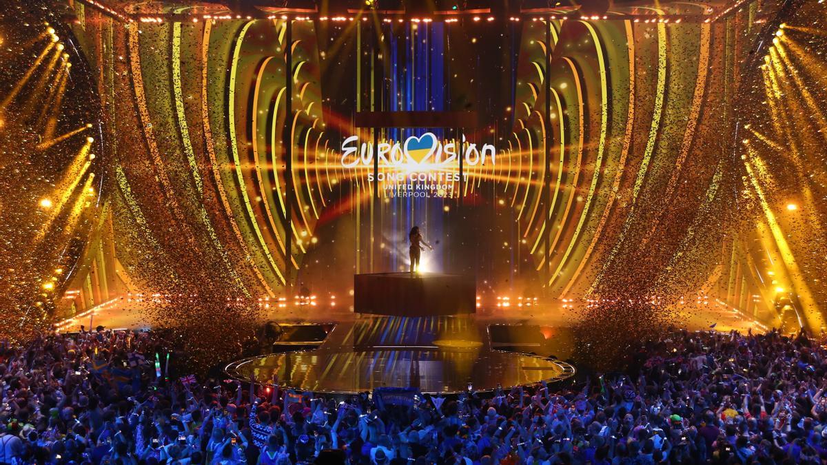 El espectacular escenario de la gran final de Eurovisión.