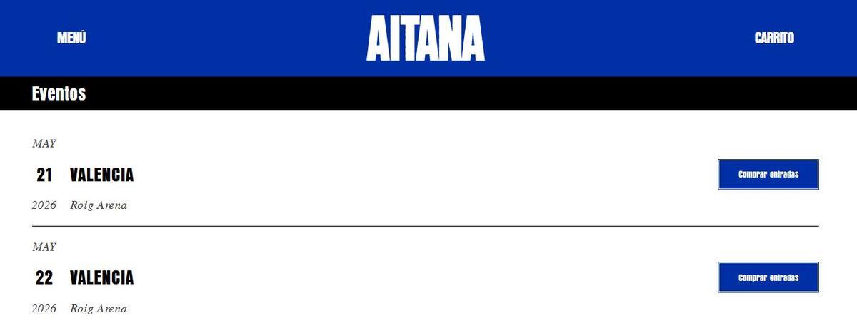 Solo nuevas entradas de Grada disponibles para Aitana en València