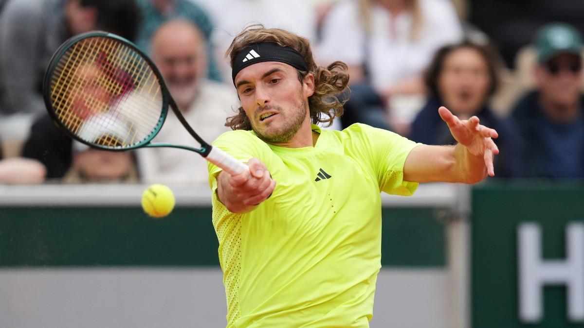 Stefanos Tsitsipas, durante su partido