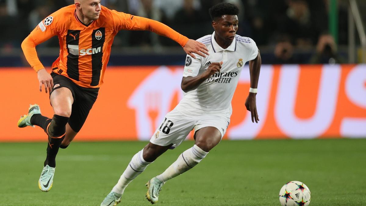 Aurélien Tchouaméni, el pasado martes durante el Shakhtar-Real Madrid.