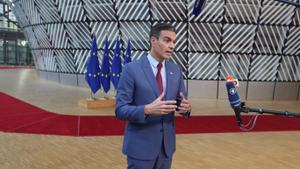 El presidente del Gobierno, Pedro Sánchez, en una reunión en Bruselas.  