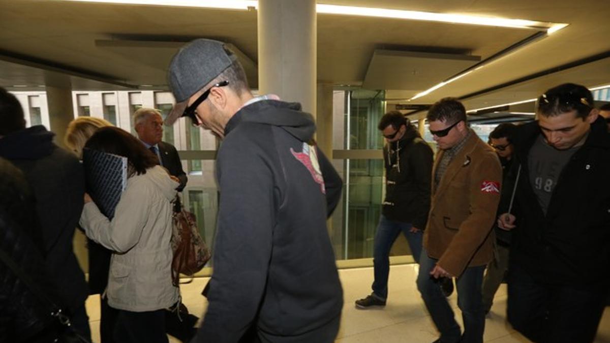 Agentes de los Mossos en el juzgado para declarar por la detención de Benítez.