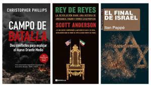 Portadas de Campo de batalla, Rey de reyes y El delirio de Israel.