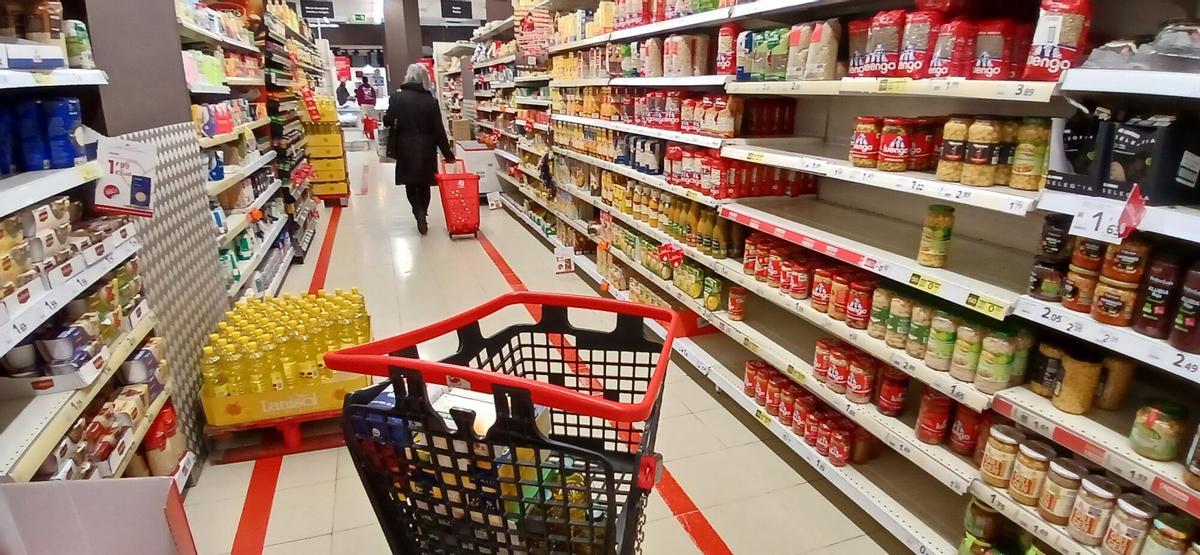 Carro de la compra en un supermercado. ECONOMIA ESPAÑA EUROPA PAÍS VASCO