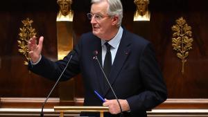 El primer ministro francés, Michel Barnier, durante la presentación de su programa de gobierno en la Asamblea Nacional, este martes.