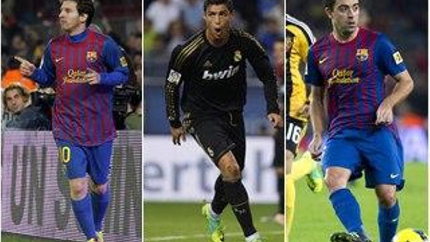 Messi, Ronaldo y Xavi, candidatos al Balón de Oro.