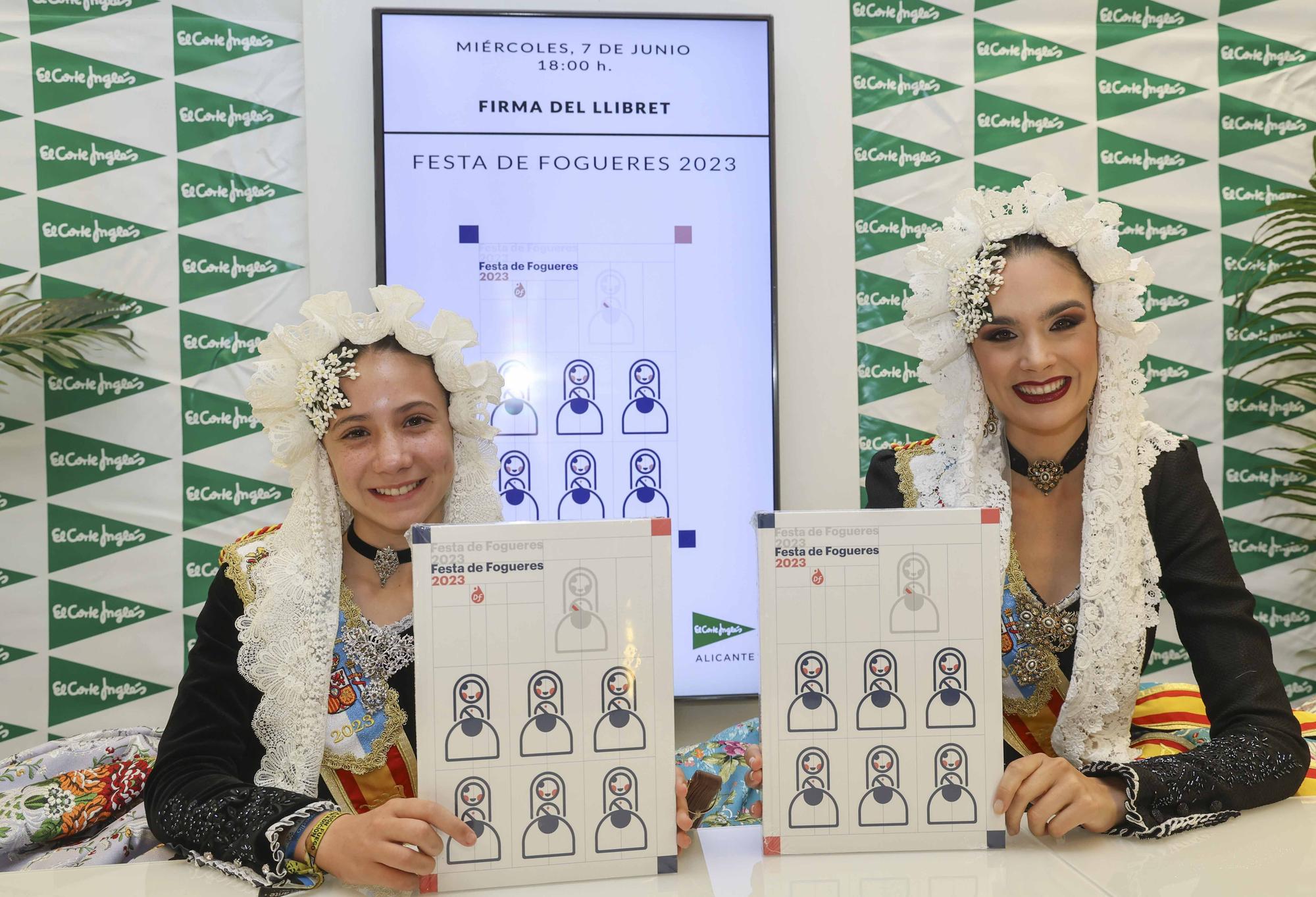 Les Belleas del Foc y sus Damas de Honor firman el Festa de Fogueres en El Corte Inglés