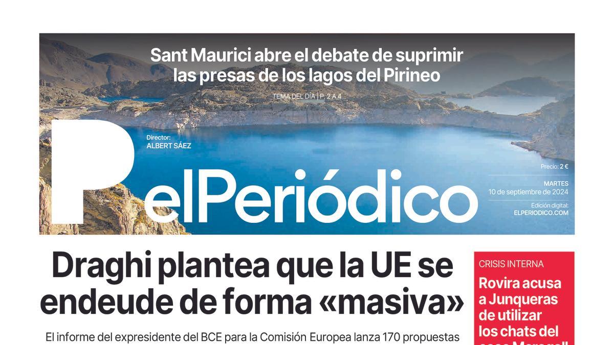 La portada de EL PERIÓDICO del 10 de septiembre de 2024