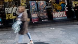 Una persona con una bolsa, a 12 de noviembre de 2024, en Madrid (España).
