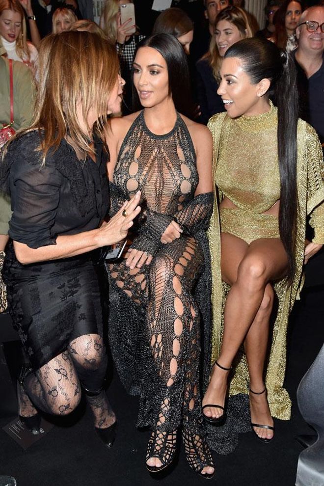 Front row Paris Fashion Week: Carine Roitfeld, Kim Kardashian y Kourtney Kardashian