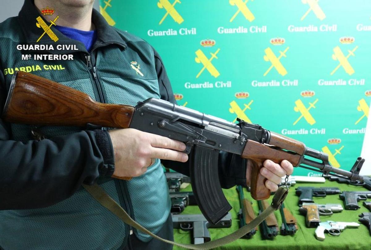 Armas incautadas por la Guardia Civil en Asturias