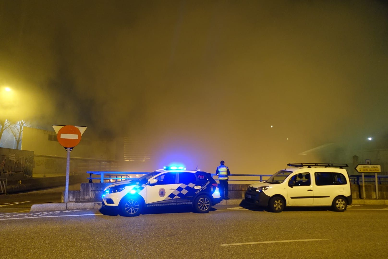 Simulacro en el túnel de Beiramar de Vigo