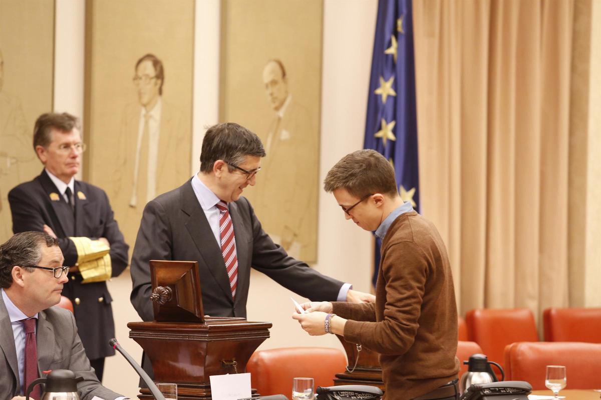 Patxi López e Iñigo Errejón, en una imagen de archivo en el Congreso