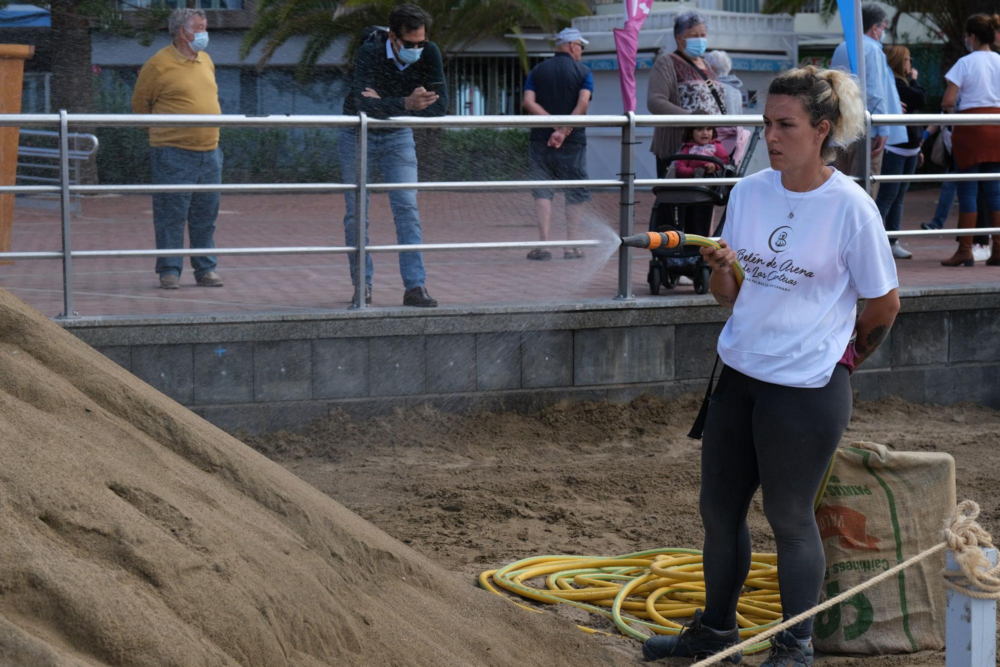 Inauguración del belén de arena en la playa de Las Canteras (3/12/2021)