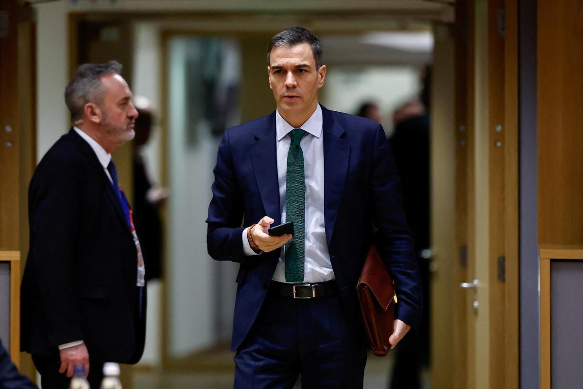 Pedro Sánchez, este jueves a su llegada al Consejo Europeo en Bruselas.