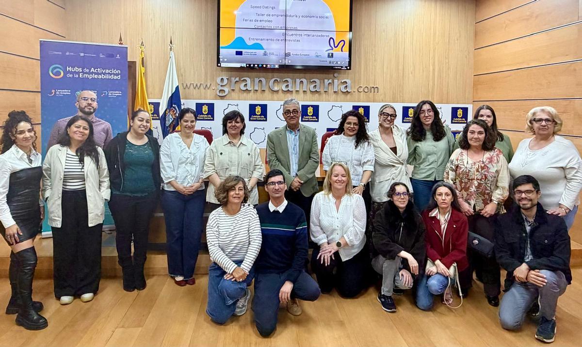 Presentación de las Lanzaderas de Empleo del proyecto Hubs de Empleabilidad del Cabildo en Las Palmas de Gran Canaria.