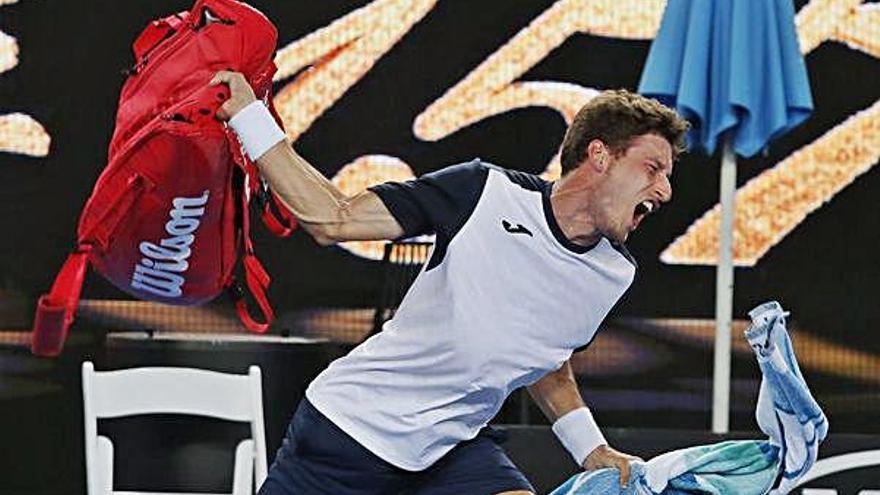 Airada reacción de  Carreño tras su derrota ante Nishikori