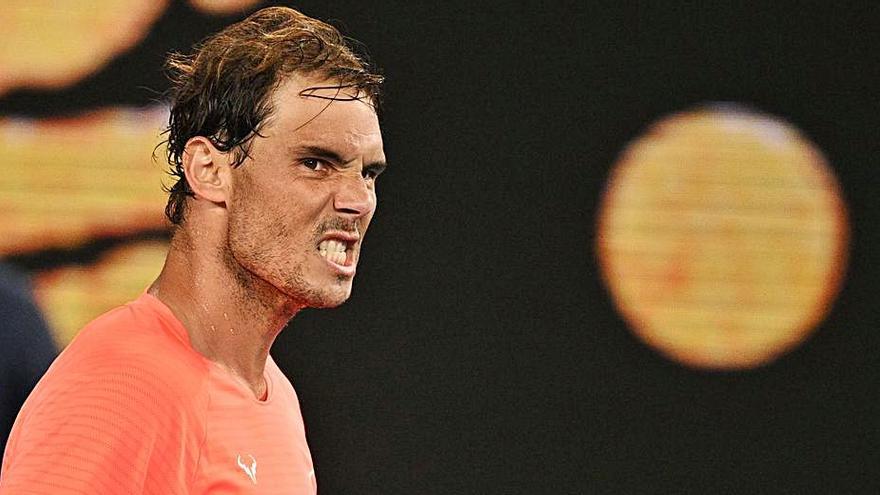 Nadal celebra un punto durante el partido de ayer. | DPA/EUROPA PRESS