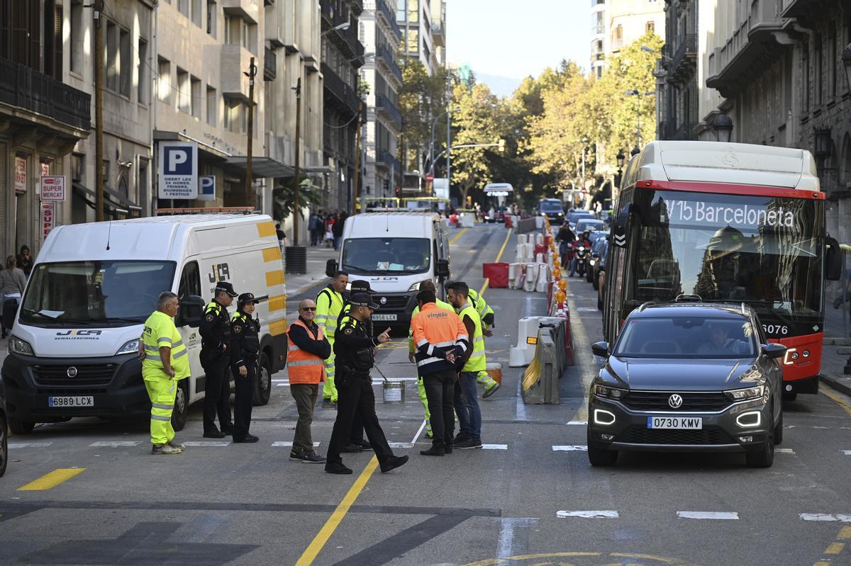 La Vía Layetana de Barcelona en obras