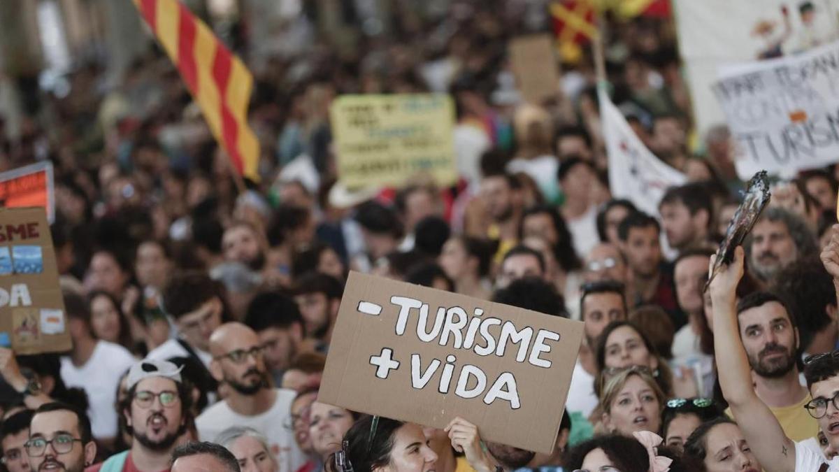 La manifestación en contra de la masificación turística.