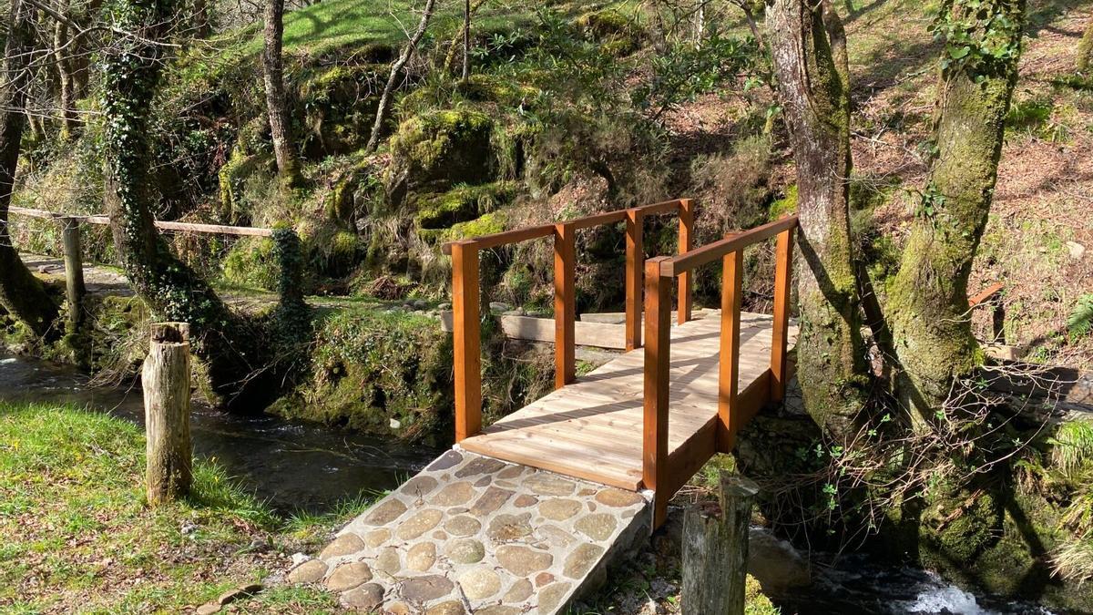 Pasarelas y puentes adornan el área de recreo de O Cotelo.