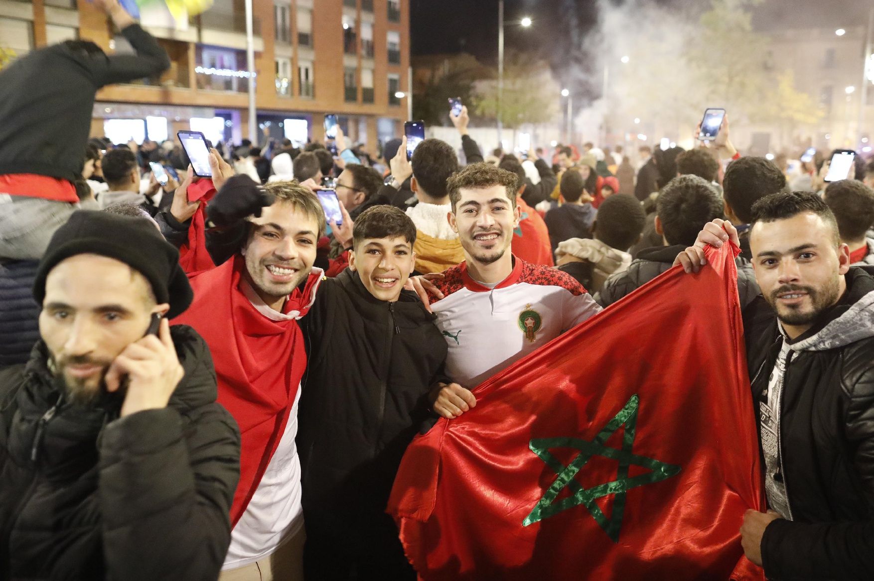 Celebració dels aficionats del Marroc a Salt